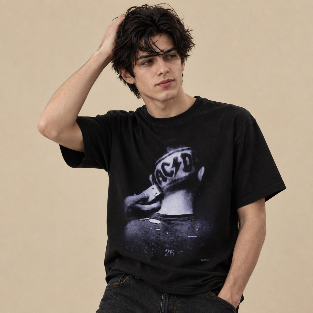 BLAXROXX | AC/DC® | [ACDC0011] | เสื้อยืดคอกลม แขนสั้น | สกรีนลายคมชัด ไม่หลุดลอก | Cotton100%