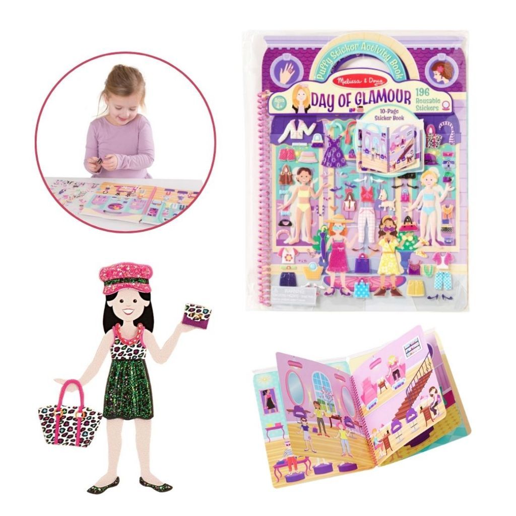 Melissa & Doug كتاب ملصقات منتفخة لتلبيس الدمى (10 مشاهد) — صورة 3