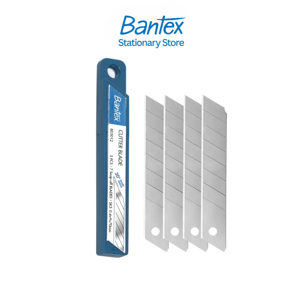 Bantex شفرات كتر فضية 9 مم (5 شفرات)