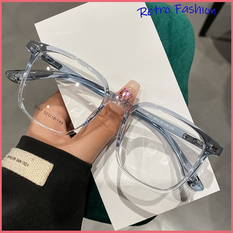 แว่นสายตาสั้น แฟชั่น เลนส์ออโตเมติก ออกแดดเปลี่ยนสี UV400 แว่นกรองแสง ผญ + กรองแสงสีฟ้า Super Auto Blue Lens กันUV99%