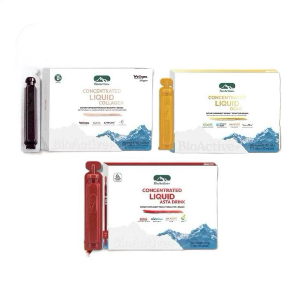 [1 กล่อง] BioActive+ Concentrated Liquid Collagen/ Asta Drink  จำนวน 10 หลอด 120 g.