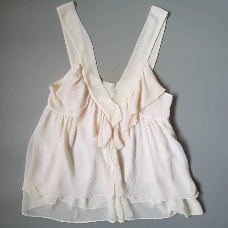 Landmee เสื้อสายเดี่ยวชีฟองวินเทจแท้ Y2K s90 มือสอง S