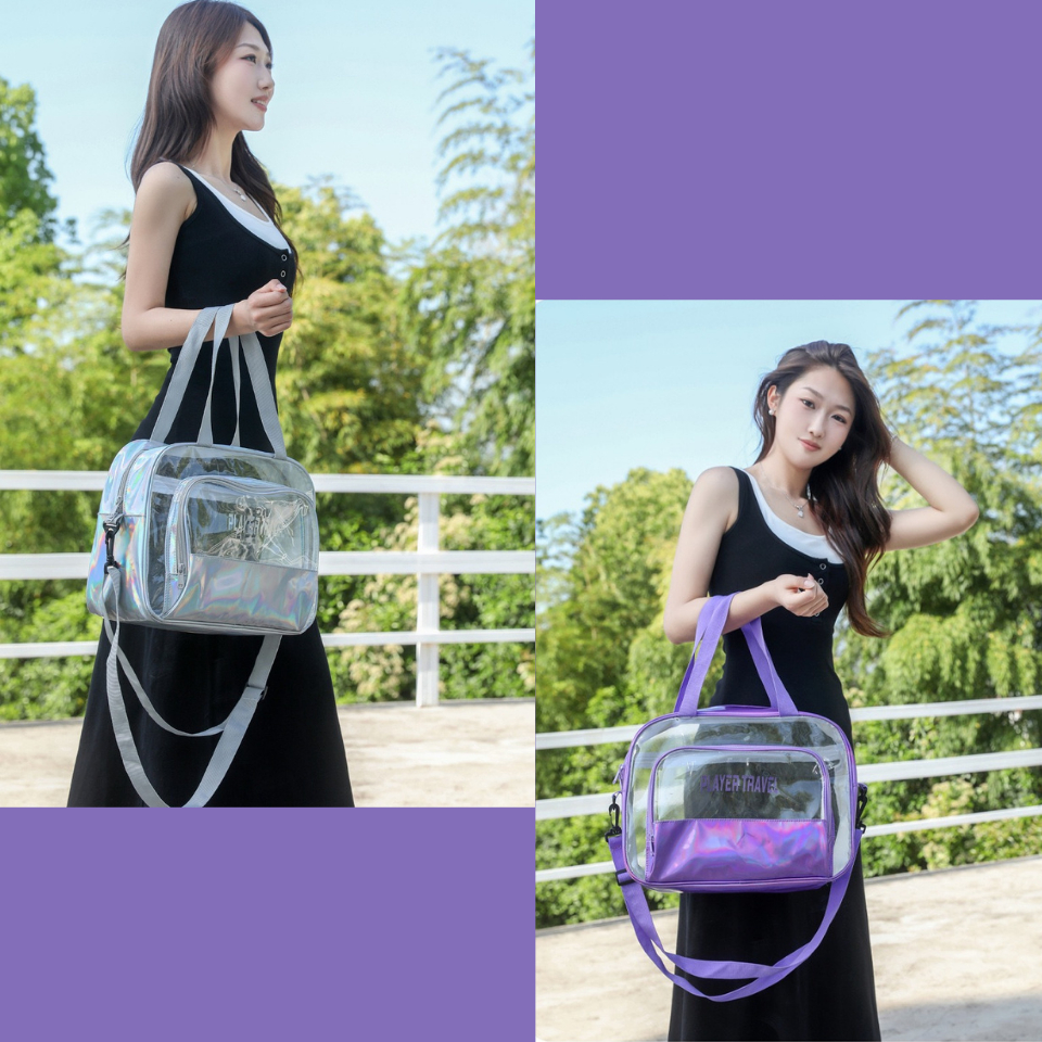 ❣️E2U0229❣️กระเป๋าถือ กระเป๋าสะพาย PVC แบบใส กันน้ำ ขนาดใหญ่ - รูปที่ 3