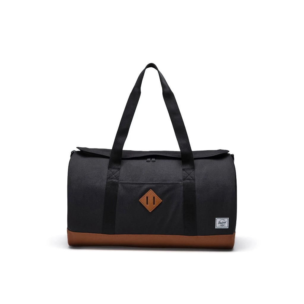 Herschel Supply Heritage™ Duffle 40L - Black/Saddle Brown (11385-04735-OS) กระเป๋าดัฟเฟิล กระเป๋าถือ ทรงกระบอก