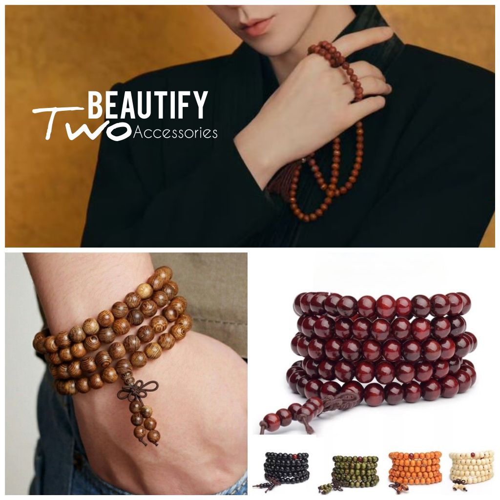 สร้อยคอพ่อครู/สร้อยข้อมือลูกประคำไม้ขนาด6มม.ยาว50ซม.มีให้เลือกหลายสีเส้นทางแห่งศีลธรรมคอสเพลย์ของนักบวช