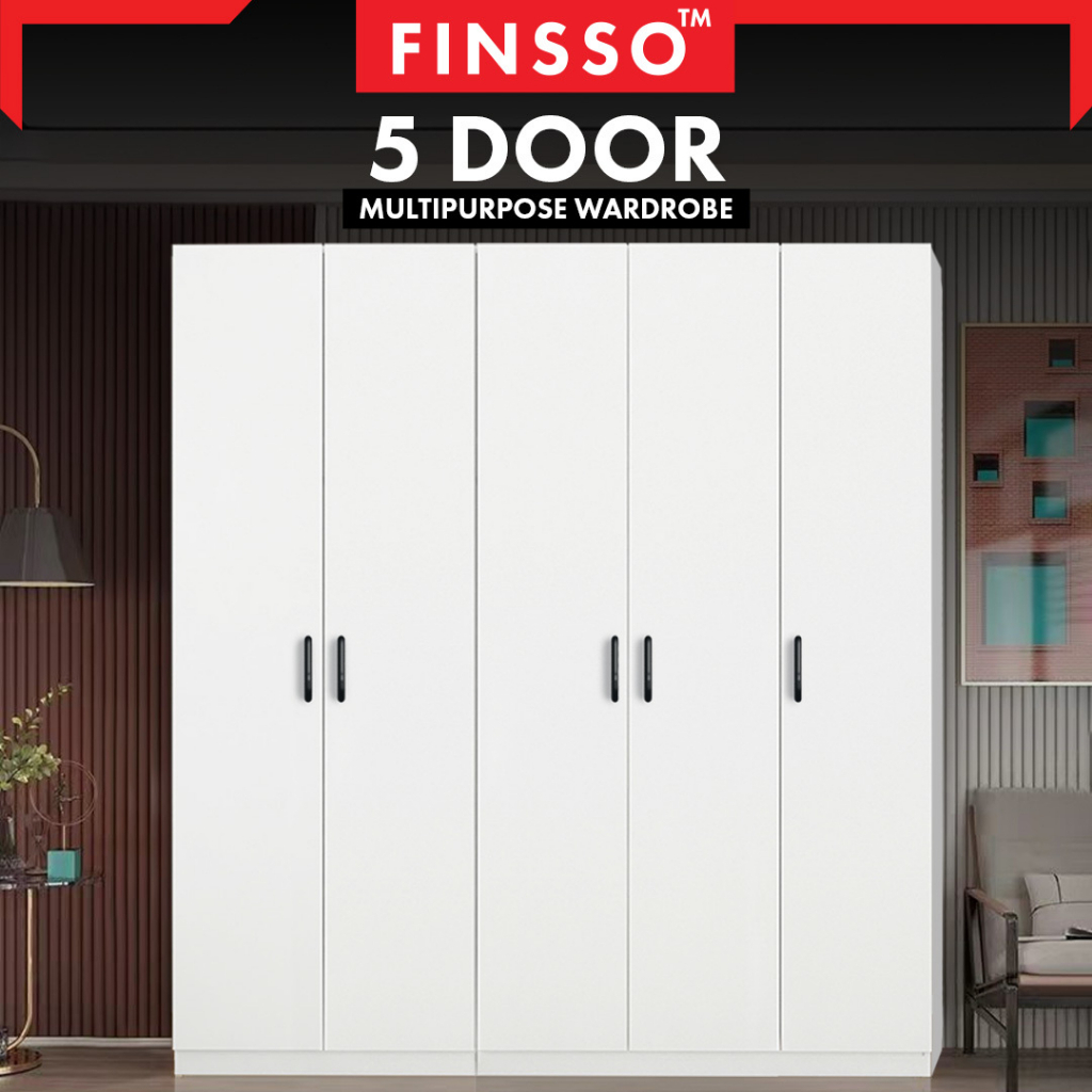 พร้อมส่ง Finsso :5 /4 Door Wardrobe / ตู้เสื้อผ้ามัลติฟังก์ชั่น 5 DOOR ที่มี 3 เสาแขวน