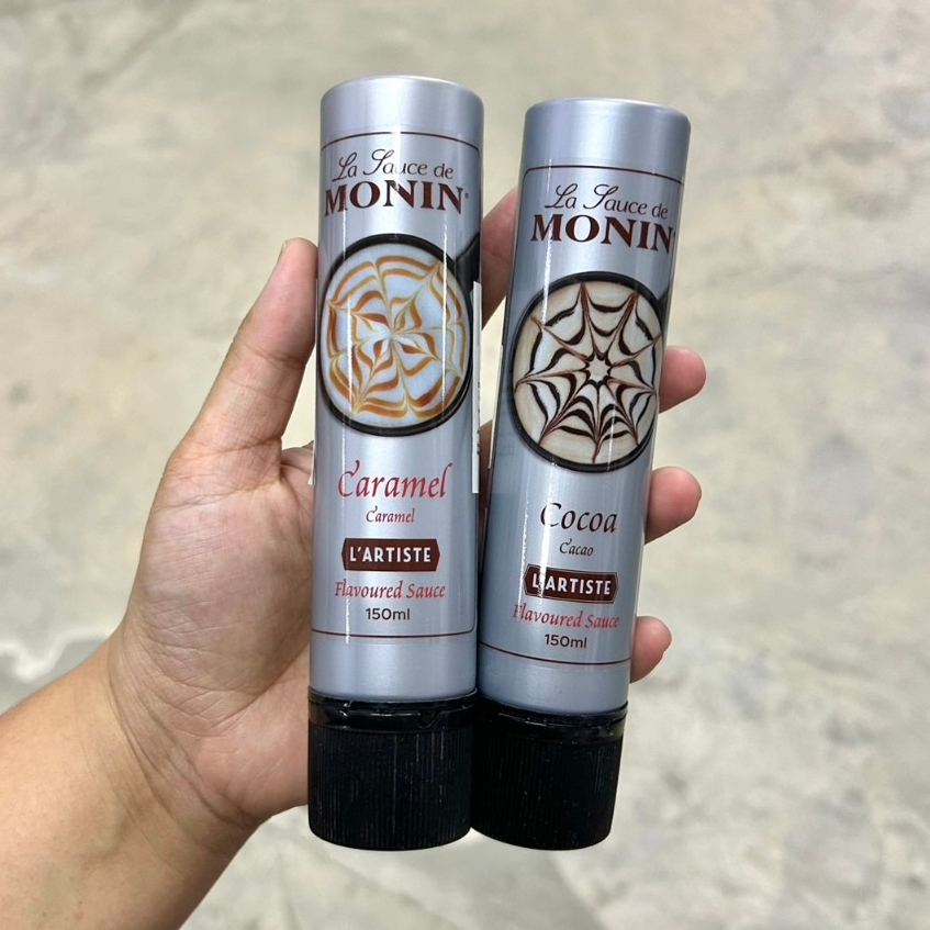 Monin Sauce ช็อคโกแลต / คาราเมล Latte Art  โมนิน ซอสตกแต่ง 150 ML.
