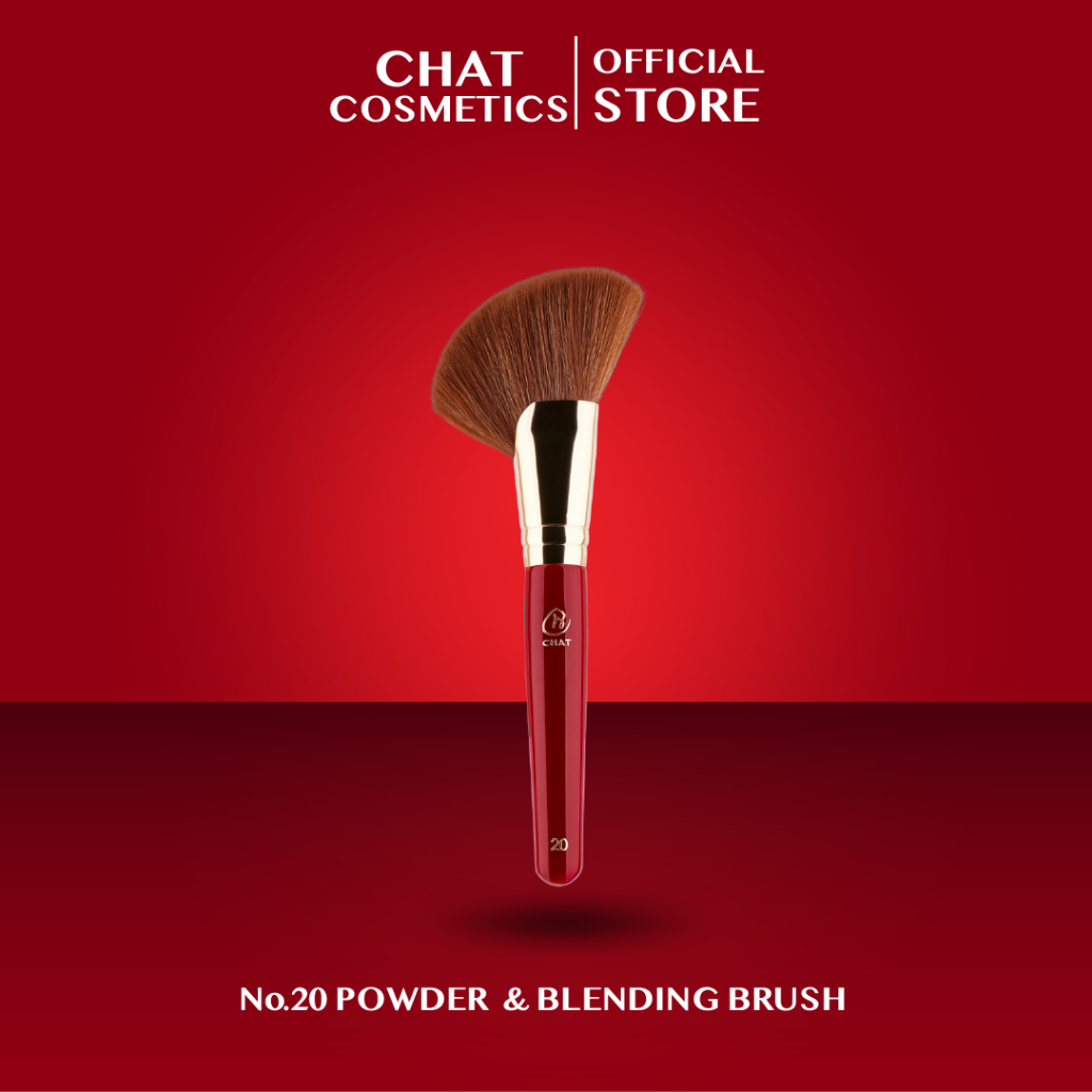 ฉัตร แปรงปัดแป้ง บรอนเซอร์ และคอนทัวร์ ทรงพัด  CHAT Powder Blending Brush