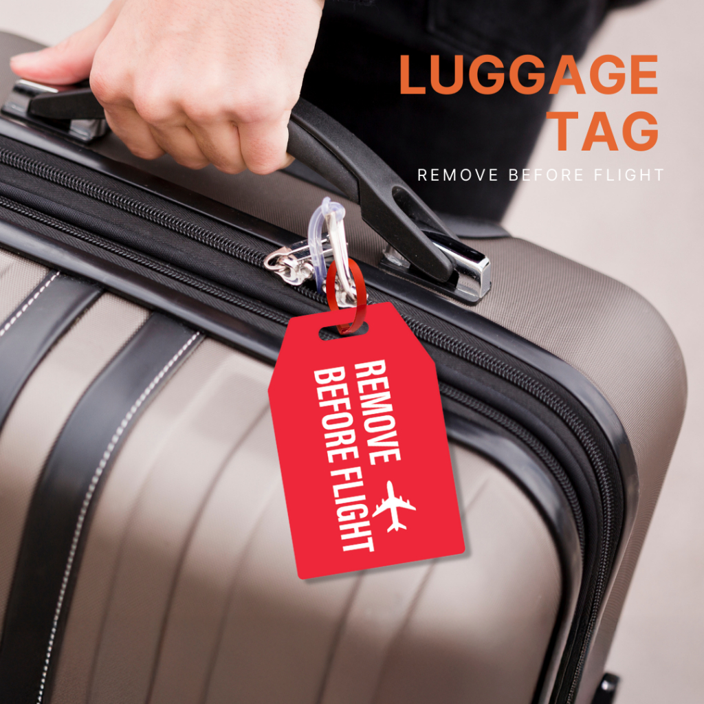 Happylife Luggage Tag REMOVE BEFOR FLIGHT ป้ายติดกระเป๋าเดินทาง อะคริลิค กันน้ำ แข็งแรง ดีไซน์สวย