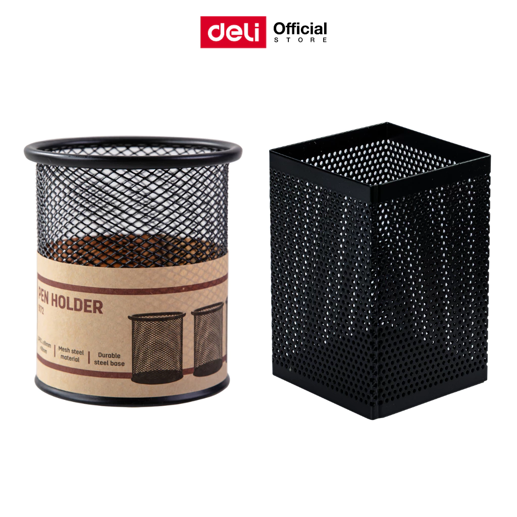 กล่องใส่ดินสอทรงกระบอกขนาดเล็ก (สีดำ) Deli รุ่น E9172 (จำหน่าย 1 ชิ้น) Pen Holder