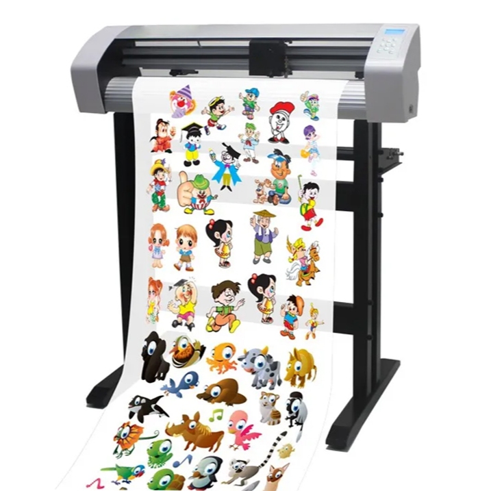 2.4 LCD touch screen เครื่องตัดสติ๊กเกอร์ไดคัท 680mm Vinyl Cutter with Full Auto Contour Cut Function C24A