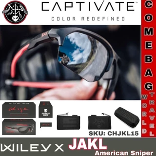 แว่นกันแดดWileyX JAKL American Sniper Brand Captivate แว่นตานิรภัยป้องกันแสง UV สำหรับการยิงปืนและกิจกรรมกลางแจ้ง ของแท้
