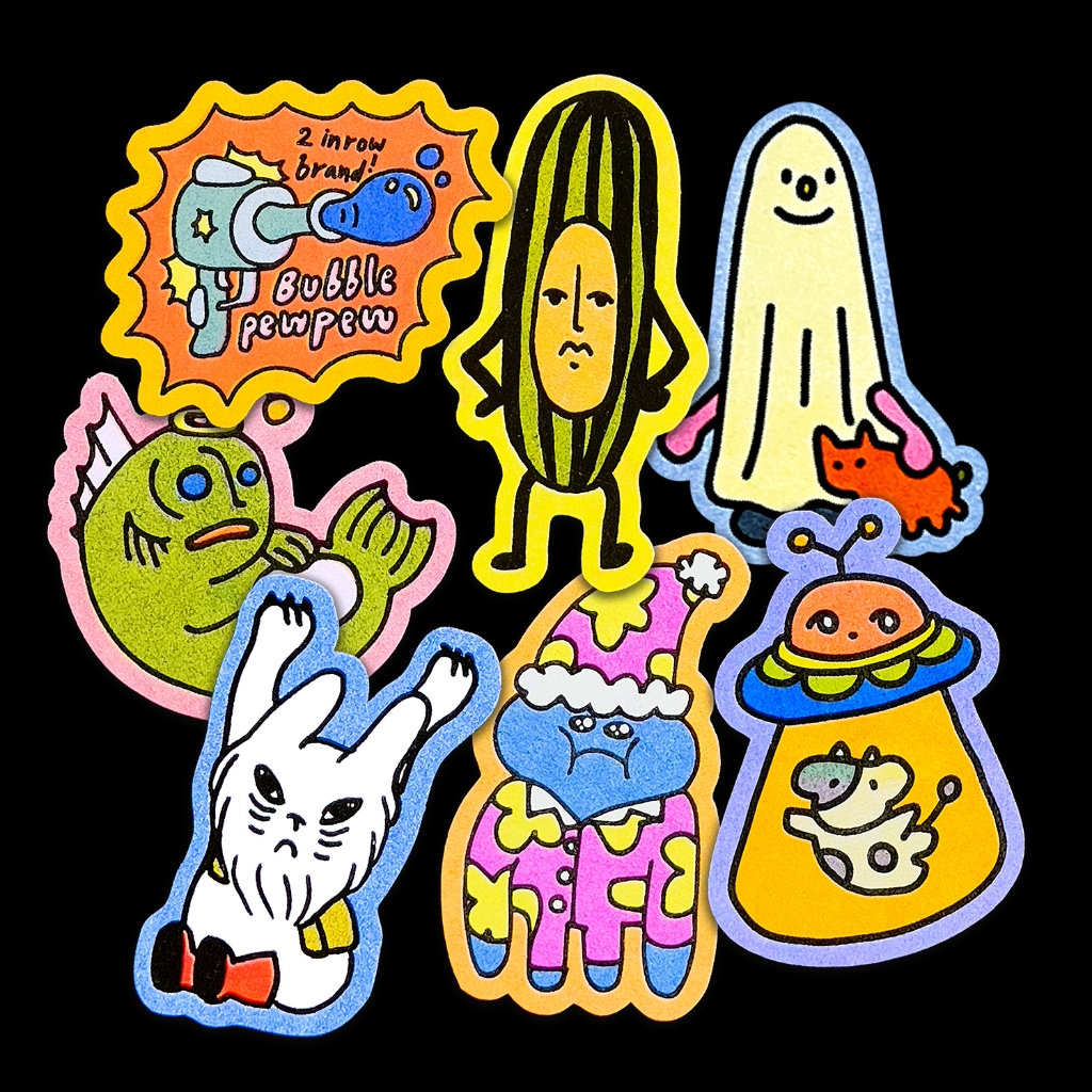 ลายมนุษย์ต่างดาว UFO ห้วงอวกาศ สติ๊กเกอร์handmade ไดคัท พิมพ์สีพิเศษ ไม่กันน้ำ  แบรนด์Two in Row