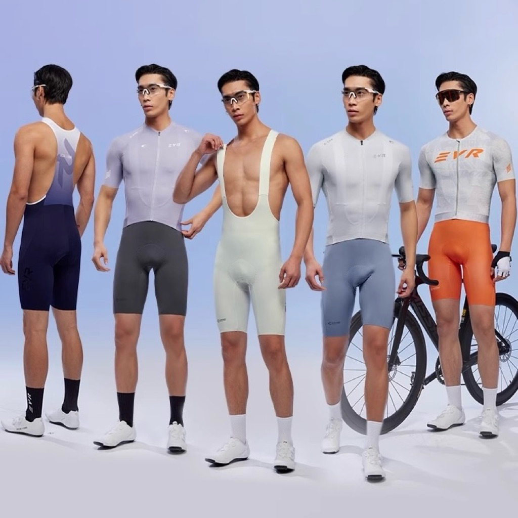 กางเกงจักรยาน เอี๊ยมจักรยานผู้ชาย EVR Discover Free Rein Riding Explore V Riding Cycling Club Men Bib
