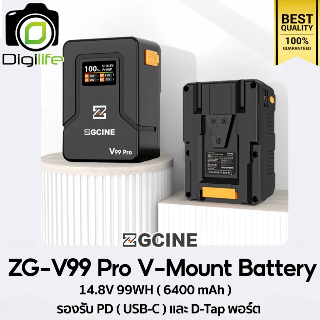 ZGCINE Battery ZG-V99 Pro V-Mount Battery 14.8V 99WH ( 6400 mAh ) รองรับ PD ( USB-C ) และ D-Tap พอร์