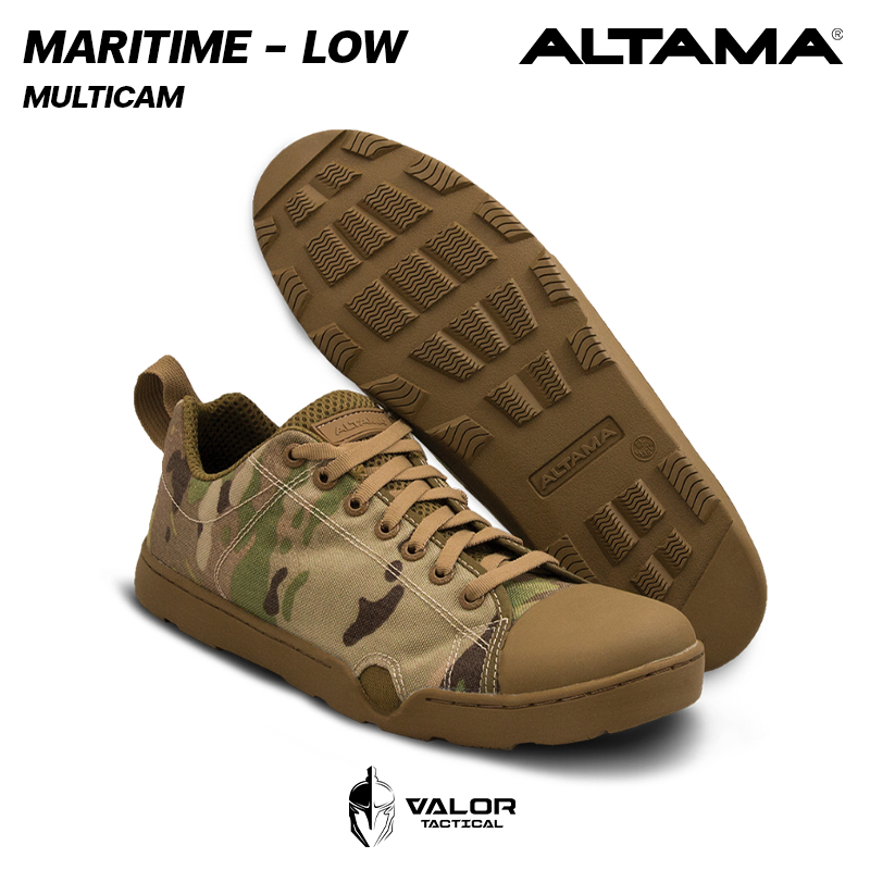 Altama - Maritime Low Wide [Multicam] รองเท้ายุทธวิธี ข้อสั้น มีรูระบายน้ำ มีที่ล็อกตีนกบ รองเท้าผ้า