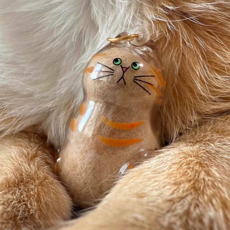 จี้กล่องเก็บขนแมวแบบใสแบบใหม่มีหลากหลายสไตล์ให้เลือกพวงกุญแจจี้แคปซูลเก็บขนแมว พวงกุญแจ - รูปที่ 6