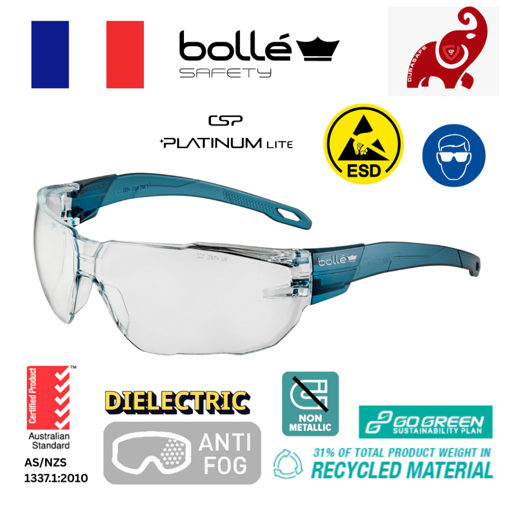 BOLLE SWIFTN10U Swift Safety Spectacle Clear Anti-Scratch/Anti-Fog Len ราคา ถูกที่สุด ดีลบีเคเค