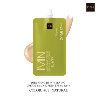 ไอมิน (แบบซอง 8g.) imin นาโน บีบี ไวท์แทนนิ่ง ครีม แอนด์ ซับสกรีน NANO BB WHITENING CREAM & SUNSCREEN SPF 50 PA++