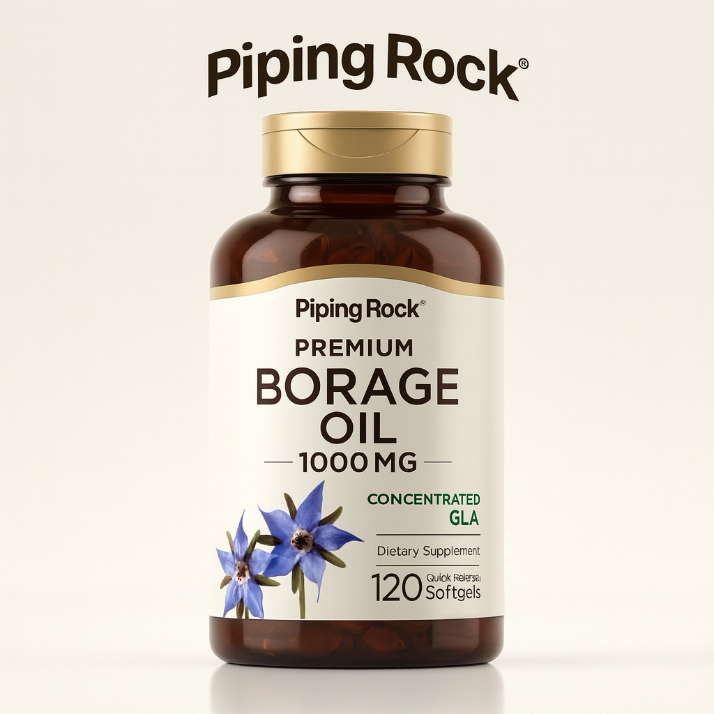 PipingRock Borage Oil (GLA) 1,000 mg. (120Softgels) น้ำมันโบราจ