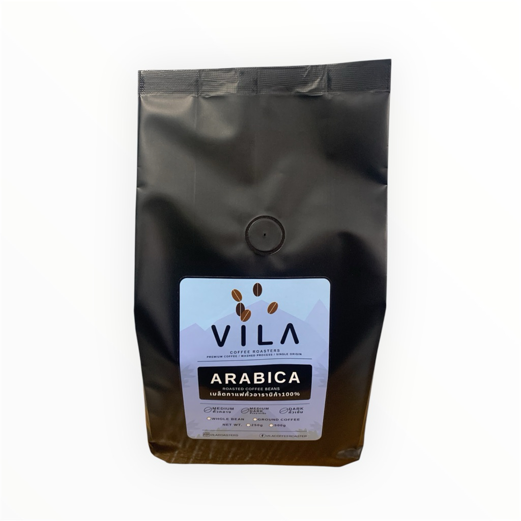 เมล็ดกาแฟคั่วอาราบิก้า100% หอมเข้มไม่เปรี้ยว - 500g คั่วเข้ม/คั่วกลางค่อนเข้ม/คั่วกลาง