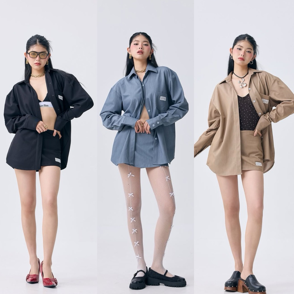 Ahalf -The Statement shirt เสื้อเชิ้ตดีเทลtagลูกไม้