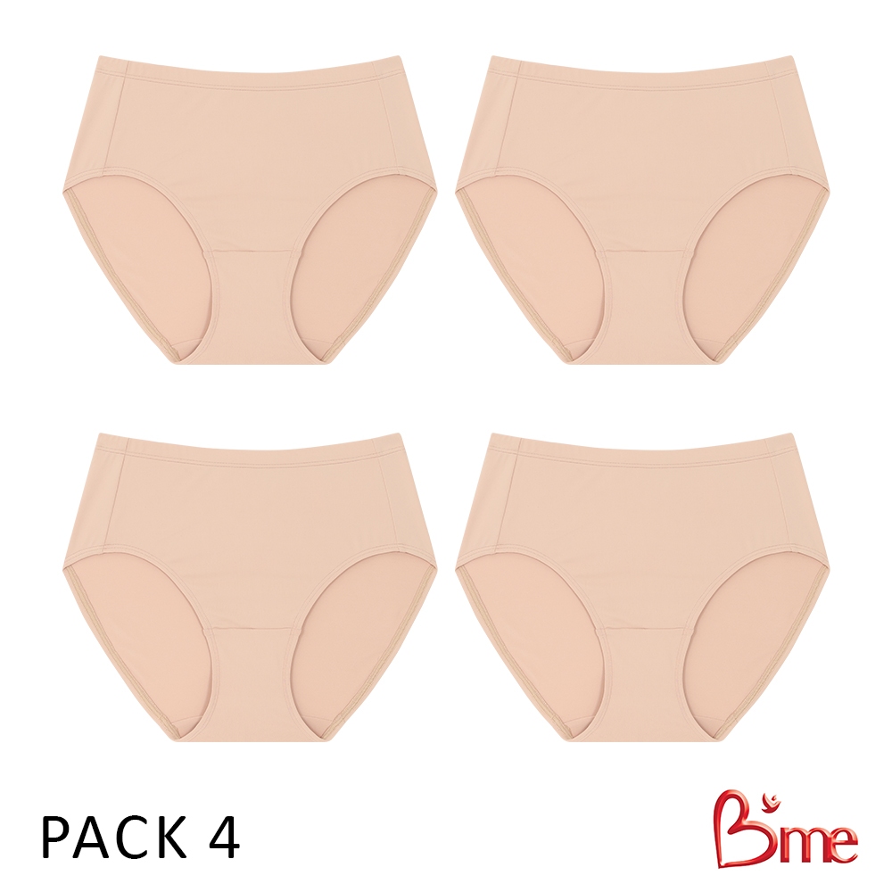 B'me กางเกงใน รุ่น ME7A1E (3XL-5XL)  (แพ็ก 4 ตัว) สีนู้ด สีดำ สีเบจ สีชมพู