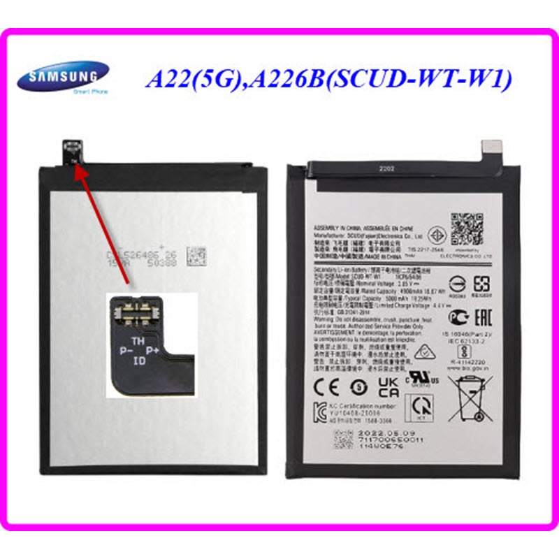 อะไหล่มือถือ Samsung A22 5G,A226,A226B/สายแพร/ถาดใส่ซิมการ์ด/กระจกเลนส์กล้อง/ลำโพงหูฟัง/แบตเตอรี่ SCUD-WT-W1,HQ-50s ราคา ถูกที่สุด ดีลบีเคเค แกลเลอรีภาพที่ 9