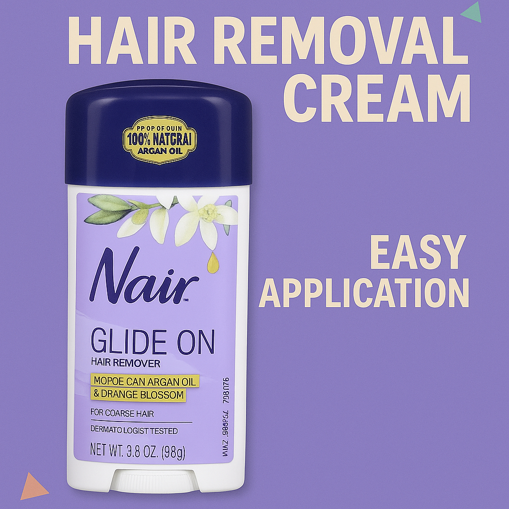 Nair Glide On Hair Removal Cream Argan Oil & Orange Blossom ครีมกำจัดขนแบบแท่ง 98g