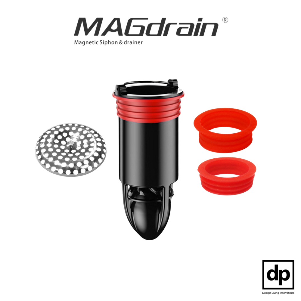 MAGdrain - ชุดวาล์วระบายน้ำแนวยาวและห่วงยางเพื่อสวมปาท่อน้ำป้องกันกลิ่นและแมลง100% รุ่น Q3MT-DB ของแท้