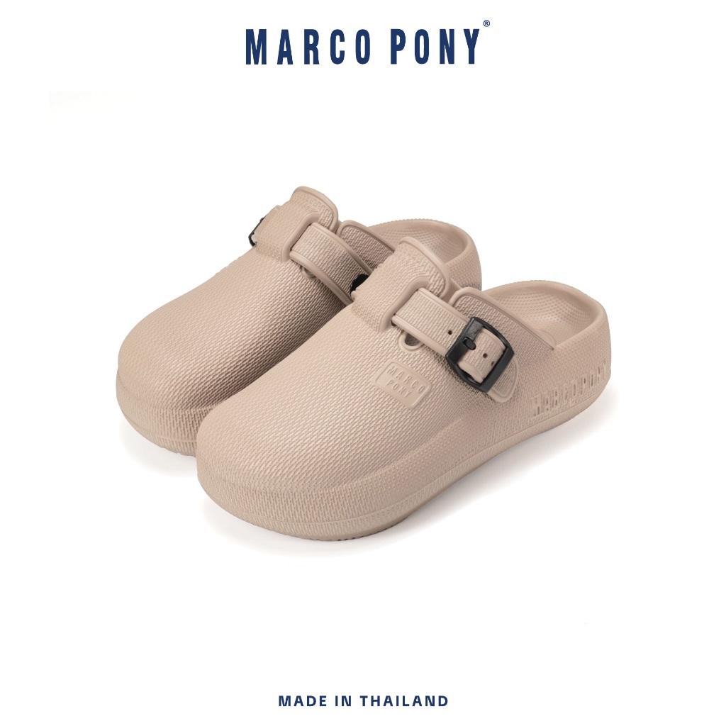 Marco Pony รองเท้าหัวโต รองเท้าแตะผู้หญิงแฟชั่น เพื่อสุขภาพ เบาสบาย ส้นหนา 6 ซม 