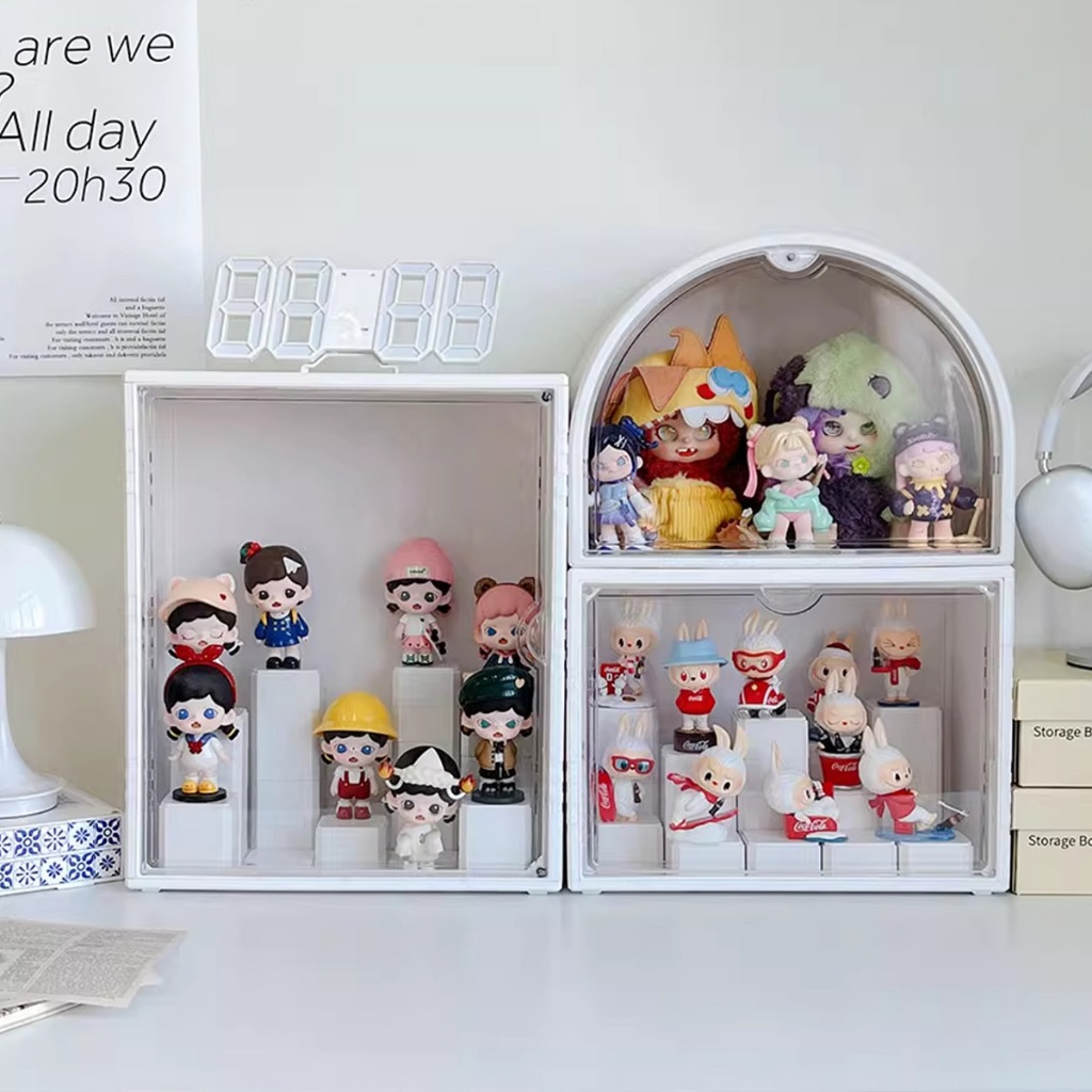 กล่องฟิกเกอร์ ตู้โชว์โมเดล ตู้โชว์สินค้า สามารถเรียงซ้อนกันได้กล่องอะครีลิค ตู้เก็บของLabubu Crybaby