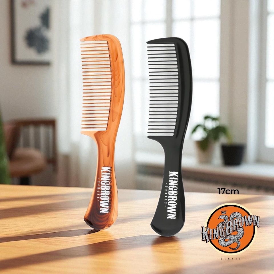 King Brown Handle Comb Collection หวีด้ามสุดเท่สีดำและสีวินเทจ ขนาด 17cm ราคา ถูกที่สุด ดีลบีเคเค แกลเลอรีภาพที่ 6