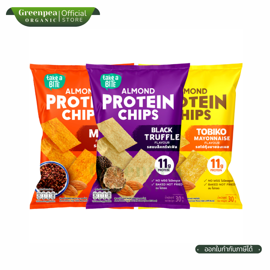 Xongdur Almond Protein Chips อัลมอนด์ โปรตีน ชิบส์ ขนมโปรตีน 30g ใช้วิธีการอบ ซองเดอร์