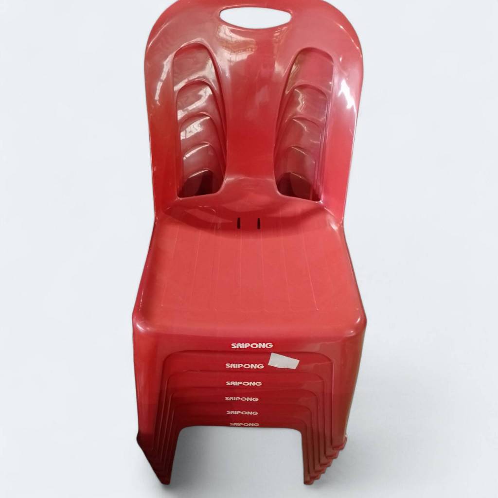 เก้าอี้พลาสติกพนักพิง รุ่น 888 รับน้ำหนักได้ไม่เกิน 70KG (สินค้าถ่ายจากงานจริง)