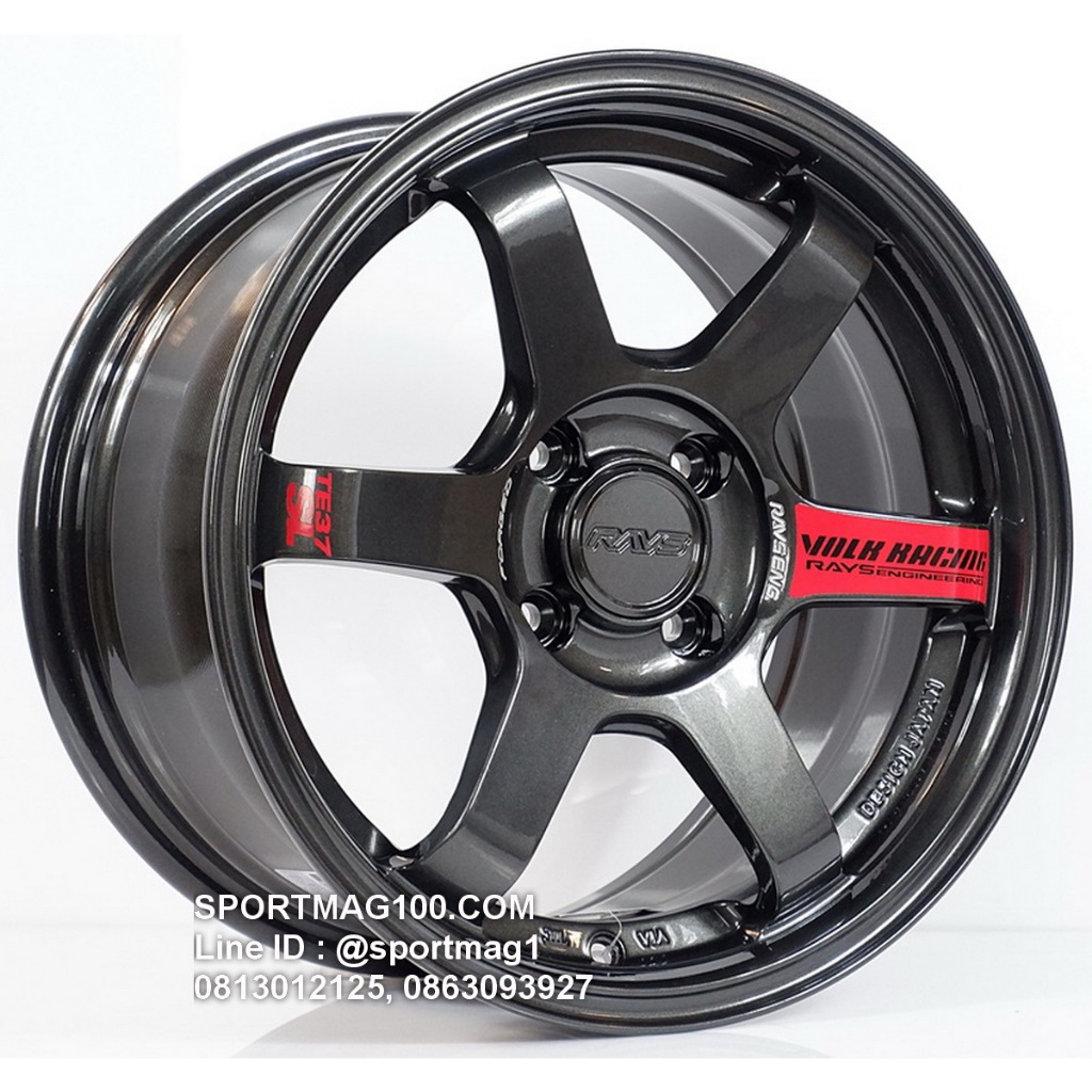 ล้อแม็กซ์ TE37 Sonic SL ขอบ15นิ้ว 4รู100 สีไดมอนแบล็ค กว้าง7นิ้ว Offset35 [18505]