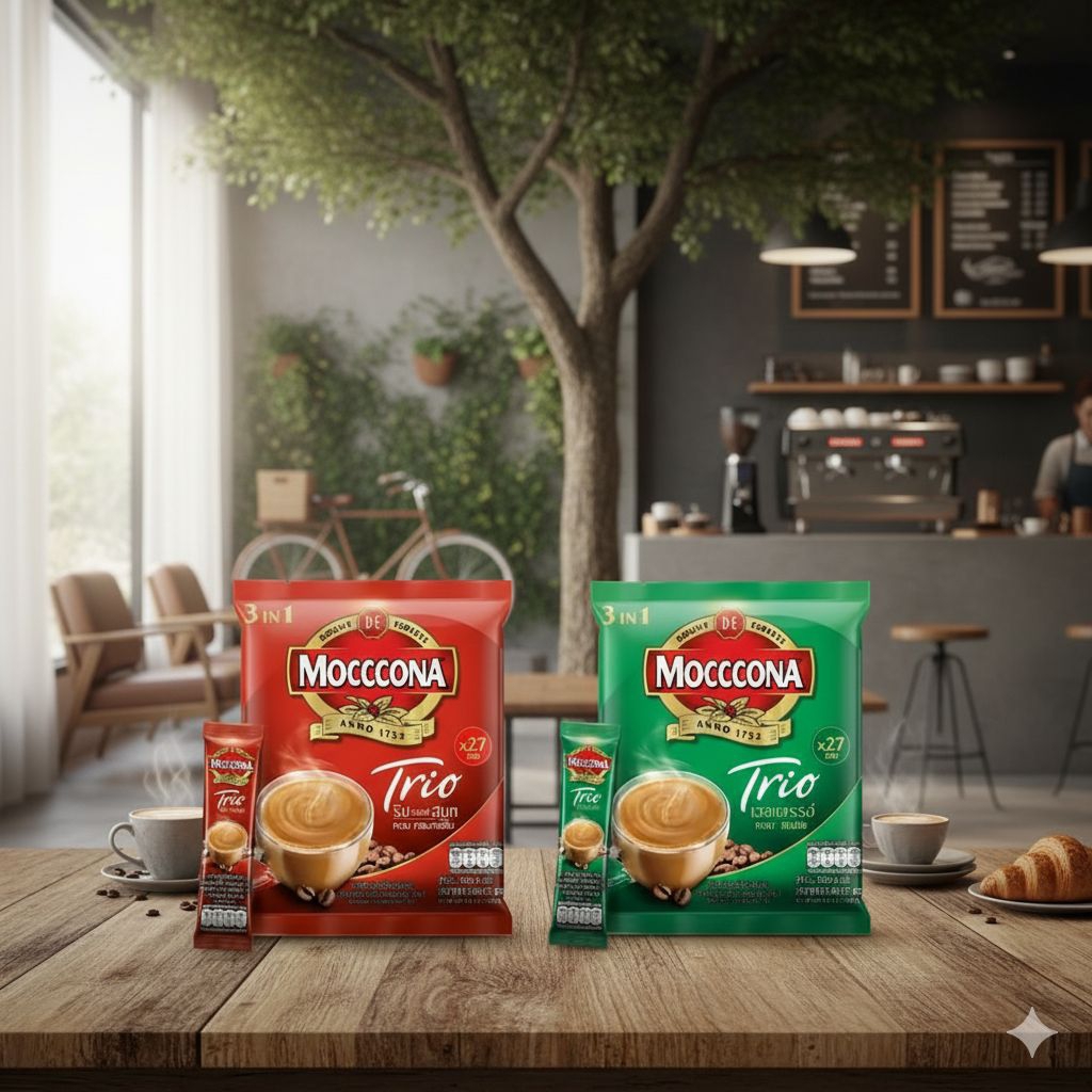กาแฟ มอคโคน่า ทรีโอ เอสเปรสโซ่/ริช แอนด์สมูท 3 in 1 ( 27,60 ซอง)