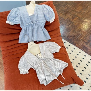 Meenny Closet | VQ02 (มีsize) เสื้อน่ารักเเขนตุ๊กตาผูกหน้า MEENNY
