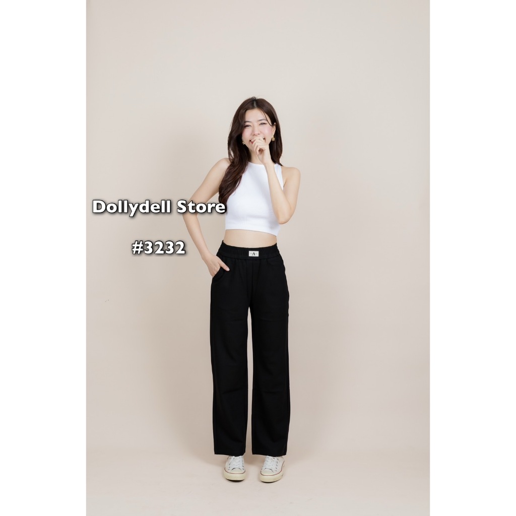 กางเกงทรงขาตรงDolly รุ่น#3232 งเอวยางยืด เนื้อผ้าคุณภาพดีใส่สบายทรงสวย