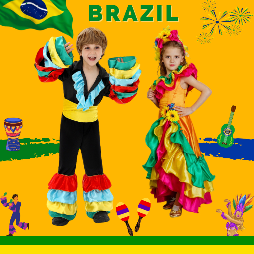 ชุดประจำชาติบราซิล ชุดแฟนซ๊ประจำชาติบราซิล Brazil Costume