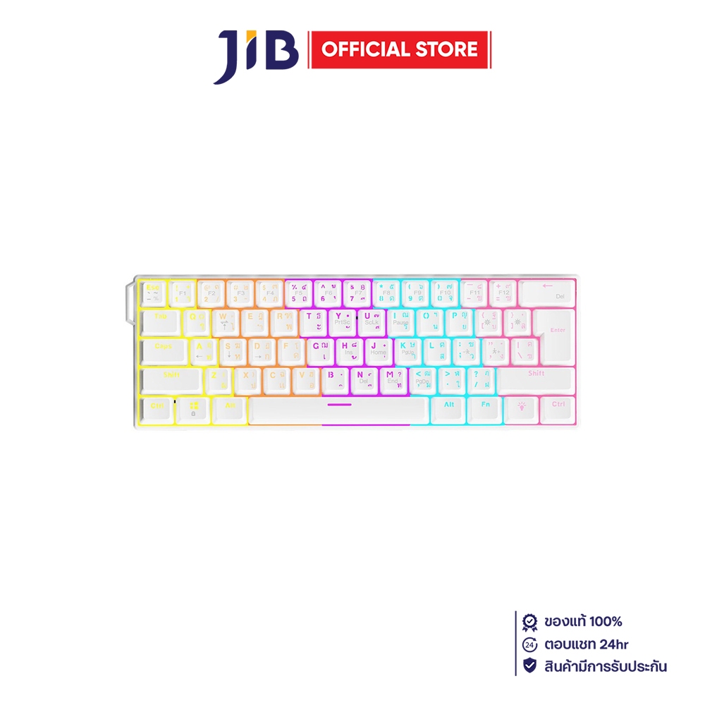 KEYBOARD (คีย์บอร์ด) AJAZZ NK61 - RED SWITCH RAINBOW LED EN/TH WHITE