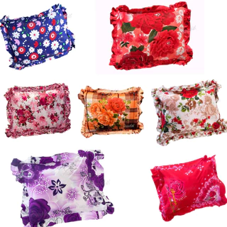 ปลอกหมอนใบกลาง ขนาด 14.5x19 นิ้ว ติดระบาย สีสันสีใส สีไม่ตก ลายชัดสวย