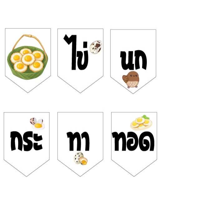 ป้ายธงไข่นกกระทาทอด ทำจากไวนิลหนา 400 แกรม แก้ไขข้อมูลได้