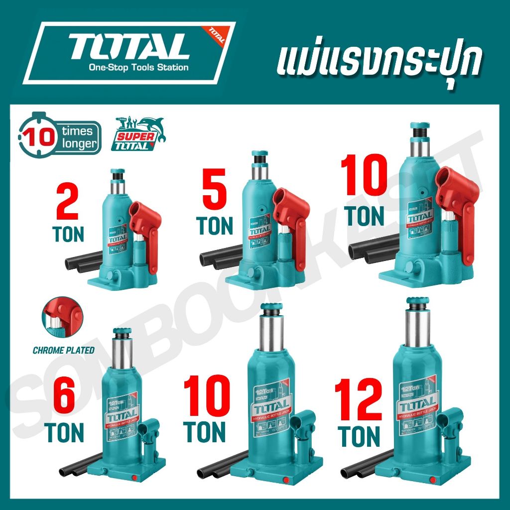 TOTAL แม่แรงกระปุก 2-20ตัน รุ่น THT109024,THT109054,THT109104,THT109102,THT109122,THT109062,THT109022,THT109042