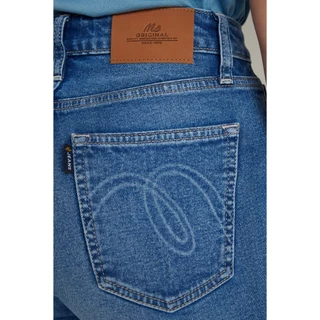 Mc JEANS กางเกงยีนส์ผู้หญิง ทรงขาเข้ารูป (Slim) เอวกลาง สียีนส์ฟอกกลาง MFSZ238 ผ้า 10.oz มีความยืดหยุ่นใส่สบาย