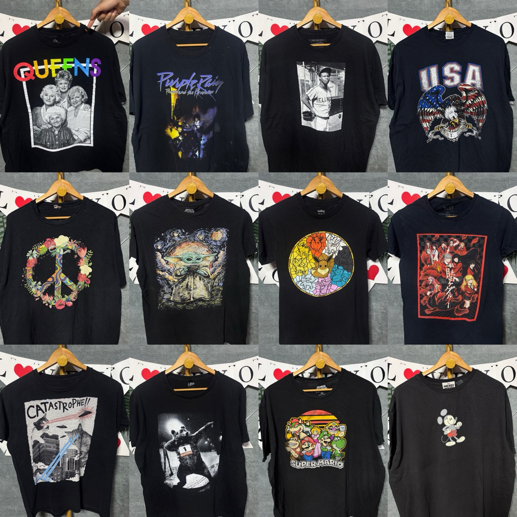 เสื้อยืดวินเทจ ลายการ์ตูน ลายมันส์ หนัง อนิเมะ เกรดA สภาพสวย ไซส์S-2XL