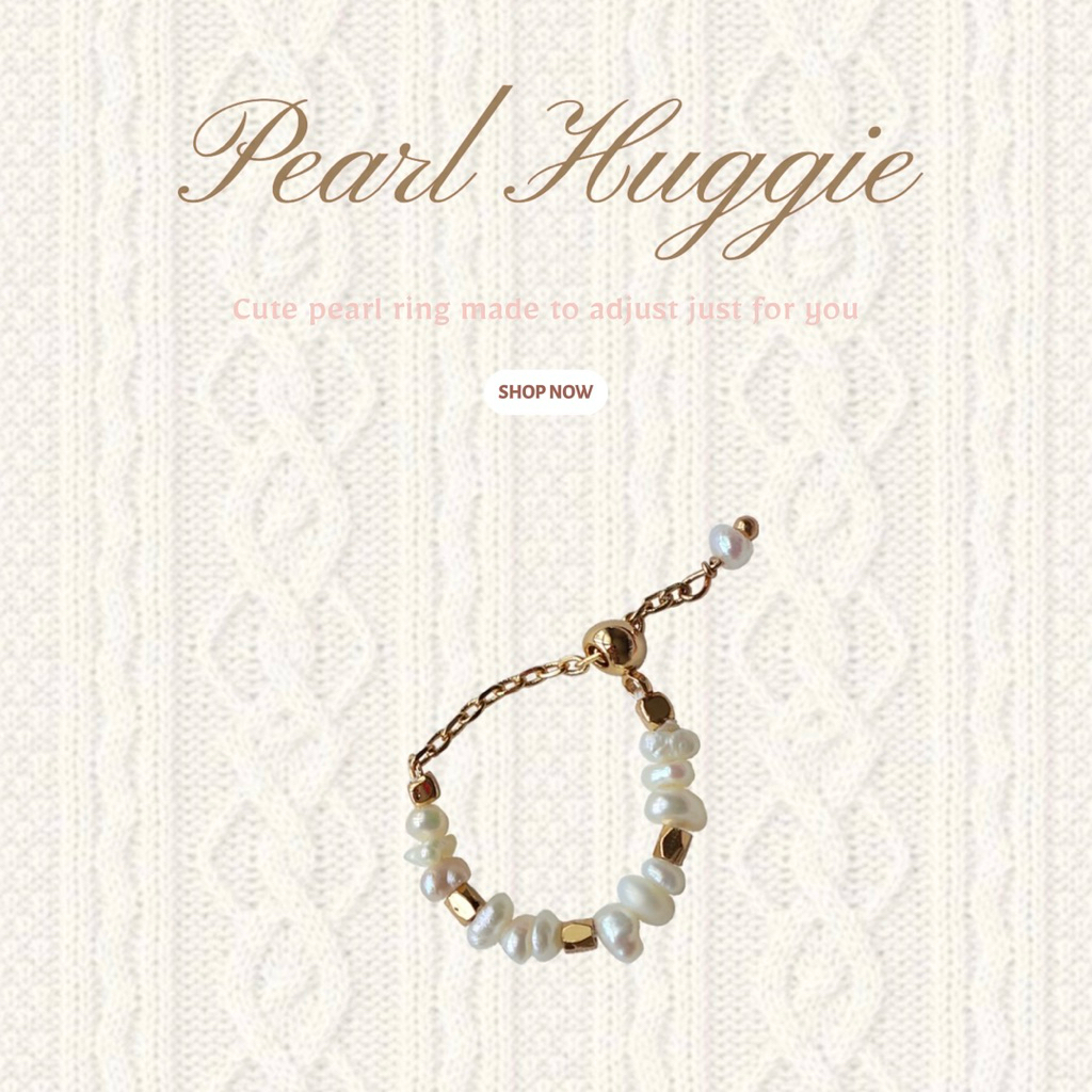 gigaglam pearl huggie | แหวนไข่มุก