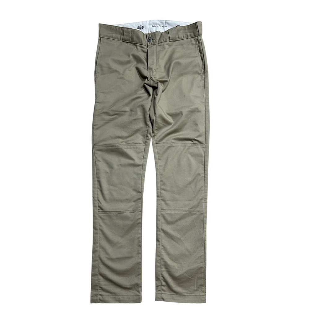 khaki cotton blend pants
