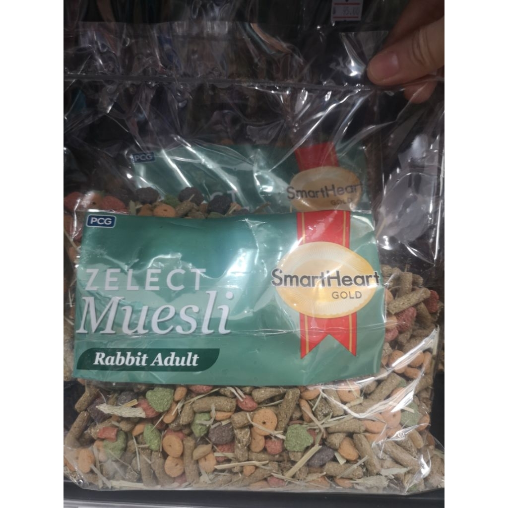 แบ่งขายถุงใส (500g) Smartheart​ Zelect​ Muesli​ Rabbit Adult อาหารกระต่าย​ กระต่ายโต