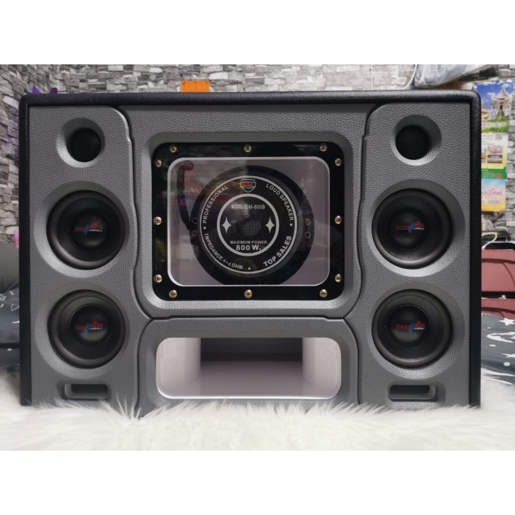 (ใช้แอมป์โม)​ลำโพงบลูทูธ​ Diy540วัตต์.ซัพ​ 8นิ้ว​DM.​  กลาง​ 4นิ้ว​ มีคาราโอเกะ(​เลือกสีได้)​แจ้งทาง
